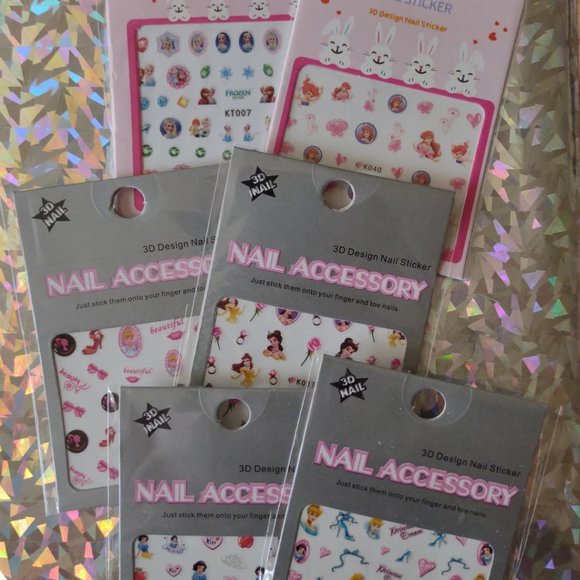 NEW! Set 18 Princess Nail Decals ~ Discounted Shipping - Picture 3 of 6